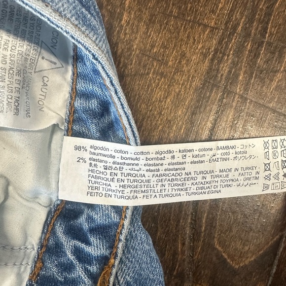 Zara Blue High Rise Slim Split Hem Flared Jeans 6164 170 427 Size US 8 - Picture 7 of 8